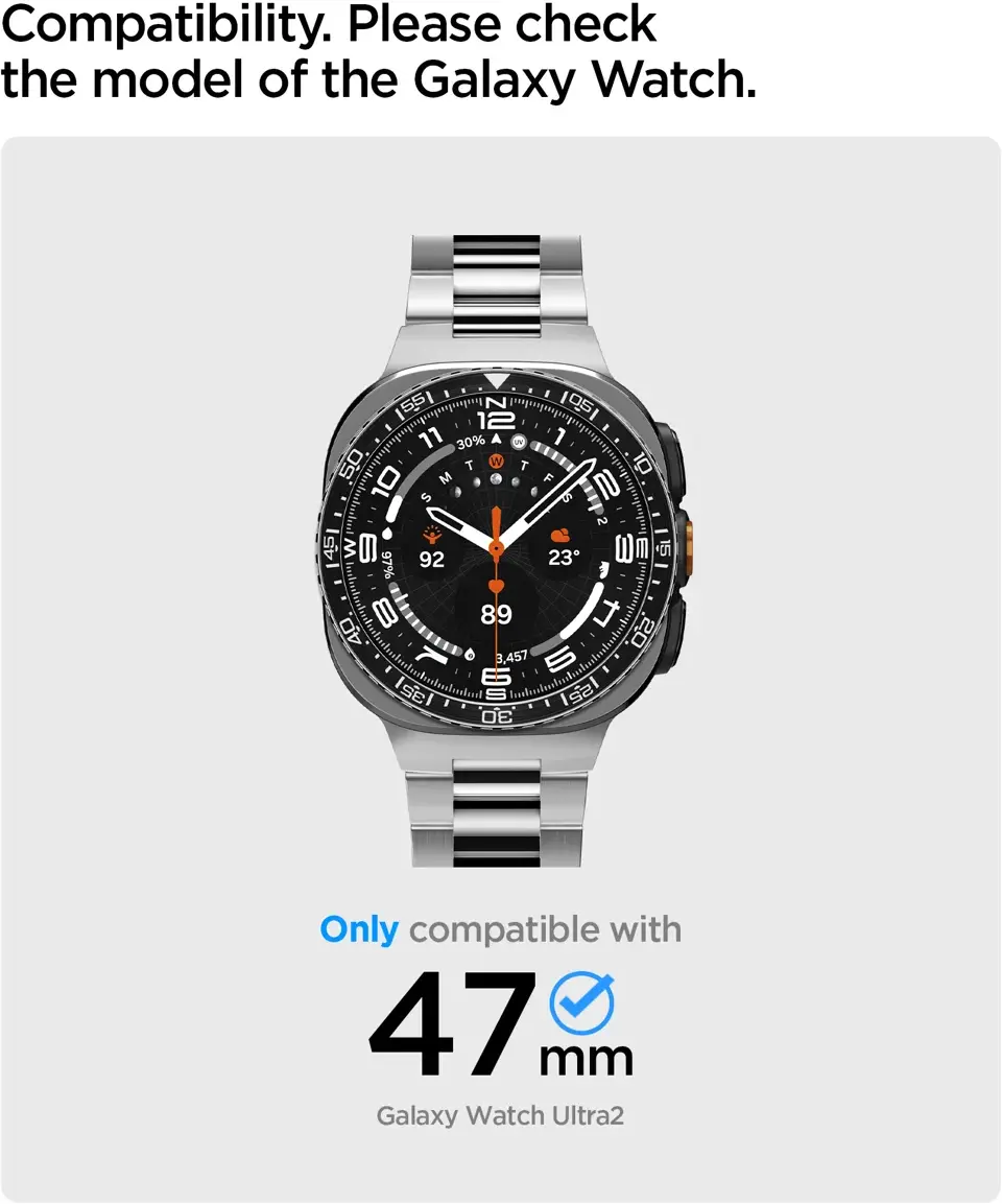 Spigen Bezel Tune - Samsung Galaxy Watch Ultra 2 - Randbeschermer - Zwart afbeelding 8