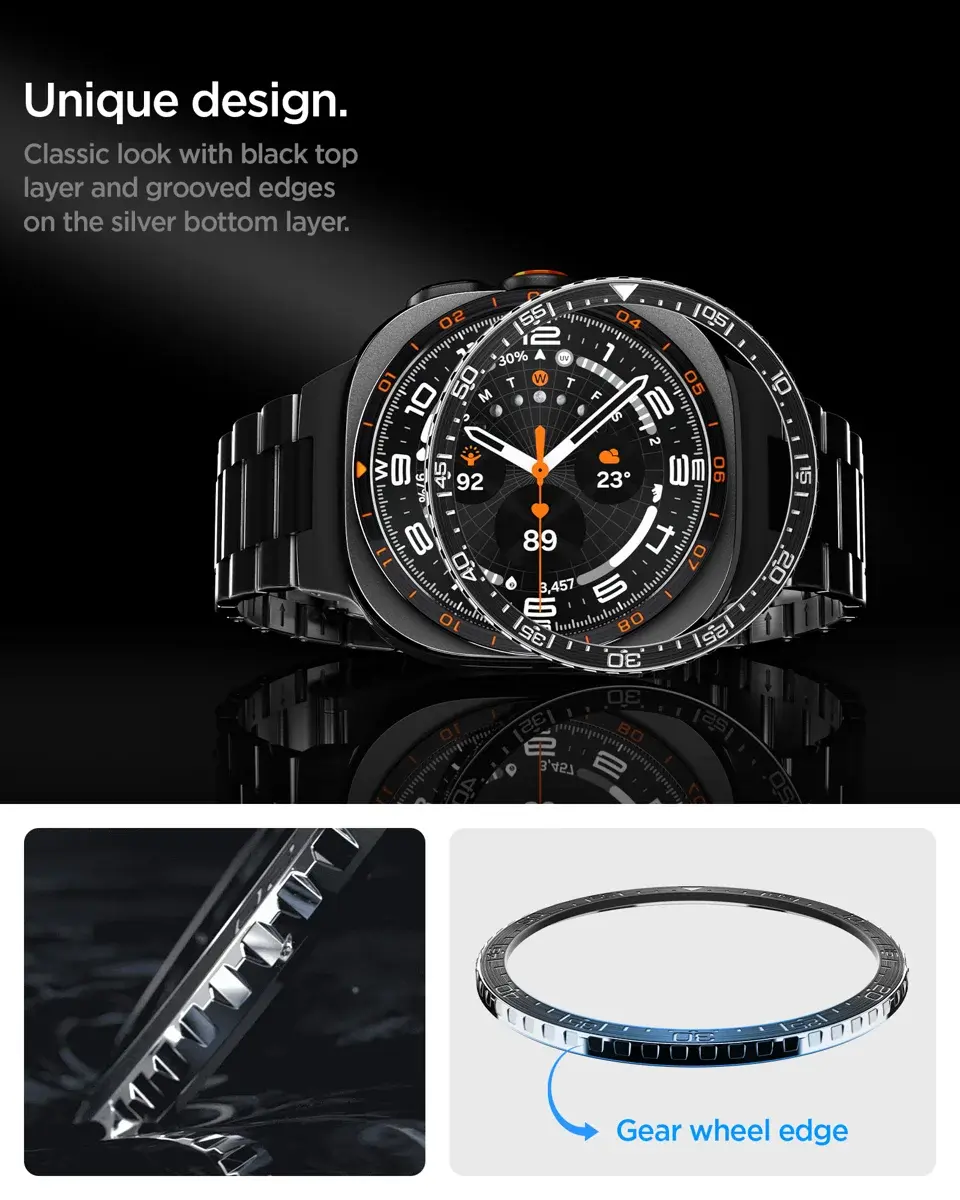 Spigen Bezel Tune - Samsung Galaxy Watch Ultra 2 - Randbeschermer - Zwart afbeelding 3
