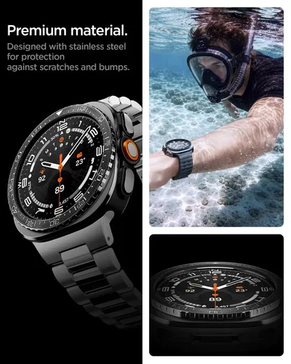 Spigen Bezel Tune - Samsung Galaxy Watch Ultra 2 - Randbeschermer - Zwart afbeelding 4