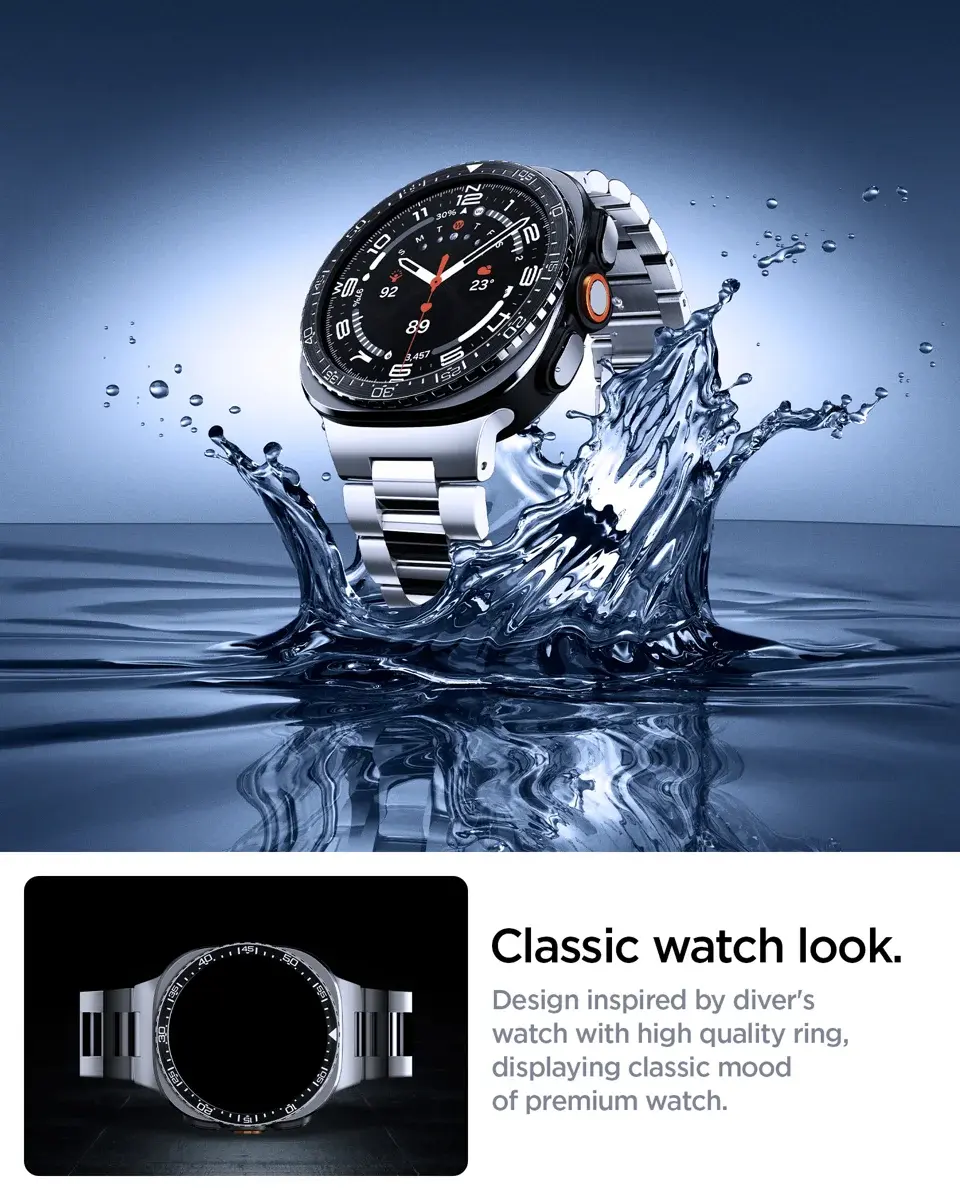 Spigen Bezel Tune - Samsung Galaxy Watch Ultra 2 - Randbeschermer - Zwart afbeelding 5