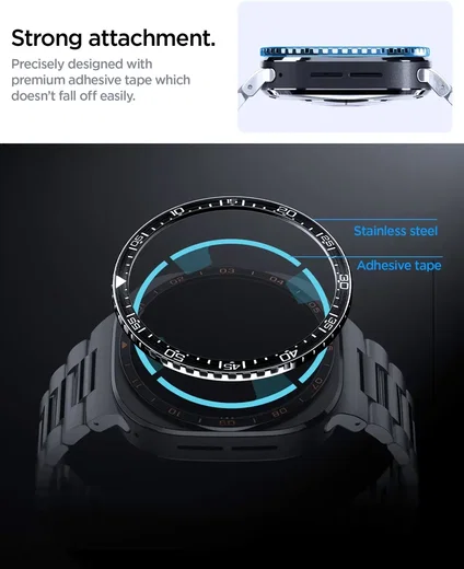 Spigen Bezel Tune - Samsung Galaxy Watch Ultra 2 - Randbeschermer - Zwart afbeelding 9