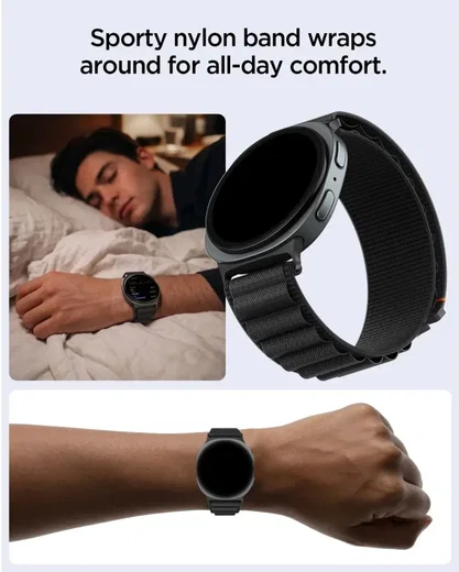 Spigen WBF1 - Samsung Galaxy Watch 9 / 8 Bandje - 46/44/40MM - Zwart afbeelding 6