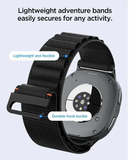 Spigen WBF1 - Samsung Galaxy Watch 9 / 8 Bandje - 46/44/40MM - Zwart afbeelding 3