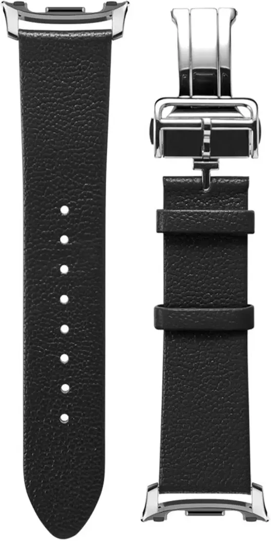 Spigen Enzo - Samsung Galaxy Watch 8 / 8 Classic Bandje - Echt Leer - Zwart afbeelding 10