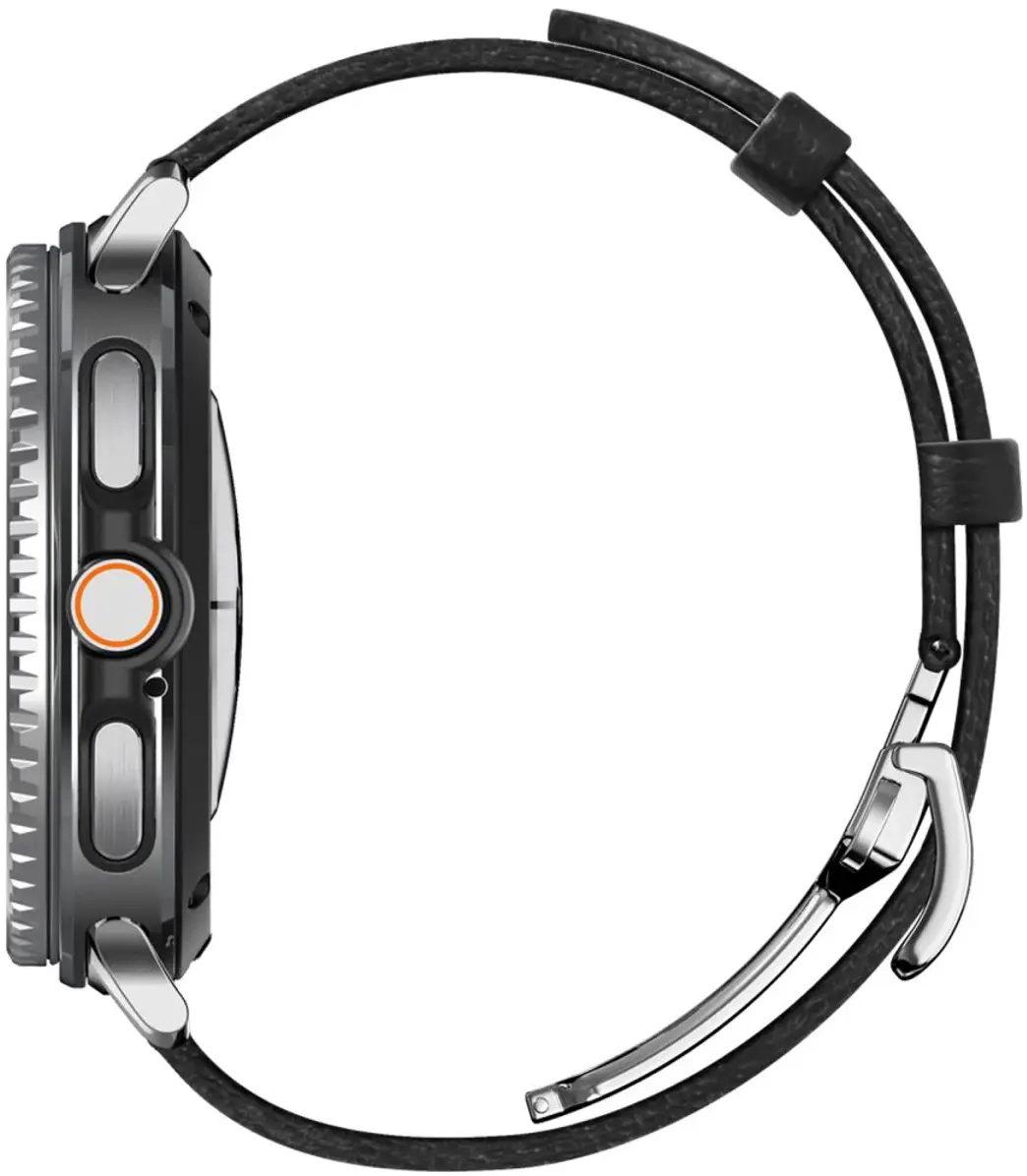 Spigen Enzo - Samsung Galaxy Watch 8 / 8 Classic Bandje - Echt Leer - Zwart afbeelding 8