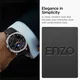 Spigen Enzo - Samsung Galaxy Watch 8 / 8 Classic Bandje - Echt Leer - Zwart afbeelding 5