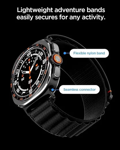 Spigen WBF1 - Samsung Galaxy Watch Ultra 2 / 1 Bandje - Zwart afbeelding 4