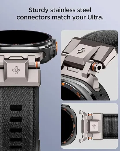 Spigen Dura Pro Armor Samsung Galaxy Watch Ultra 2 / 1 Bandje - Zwart afbeelding 7