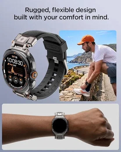 Spigen Dura Pro Armor Samsung Galaxy Watch Ultra 2 / 1 Bandje - Zwart afbeelding 3