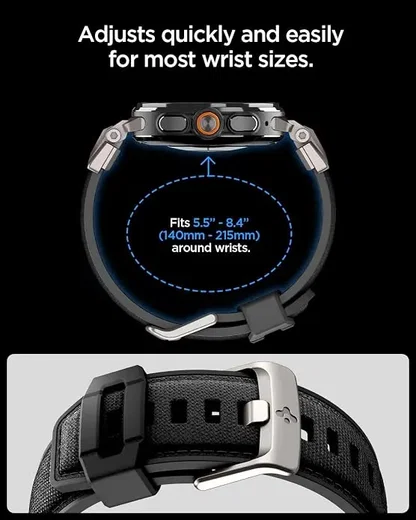 Spigen Dura Pro Armor Samsung Galaxy Watch Ultra 2 / 1 Bandje - Zwart afbeelding 6