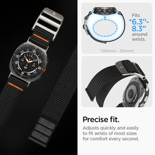 Spigen DuraPro Flex - Samsung Galaxy Watch Ultra 2 / 1 Bandje - Zwart afbeelding 4