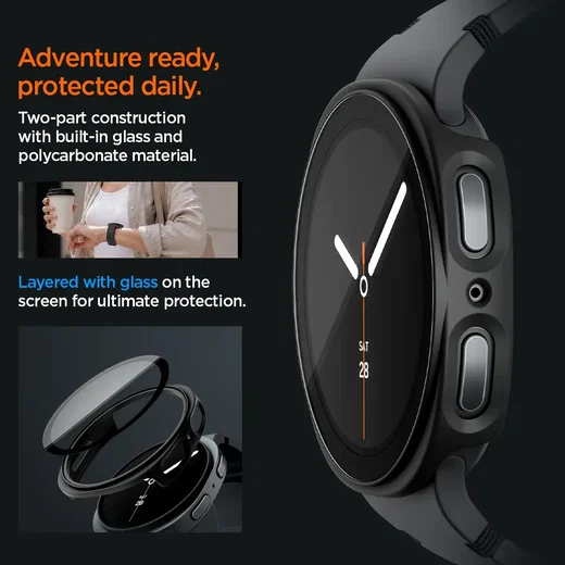 Spigen Thin Fit - Samsung Galaxy Watch 9 / 8 44MM Bumper Hoesje - Zwart afbeelding 7