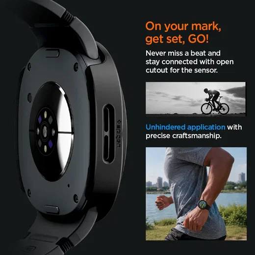 Spigen Thin Fit - Samsung Galaxy Watch 9 / 8 44MM Bumper Hoesje - Zwart afbeelding 6