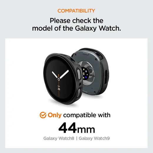 Spigen Thin Fit - Samsung Galaxy Watch 9 / 8 44MM Bumper Hoesje - Zwart afbeelding 4