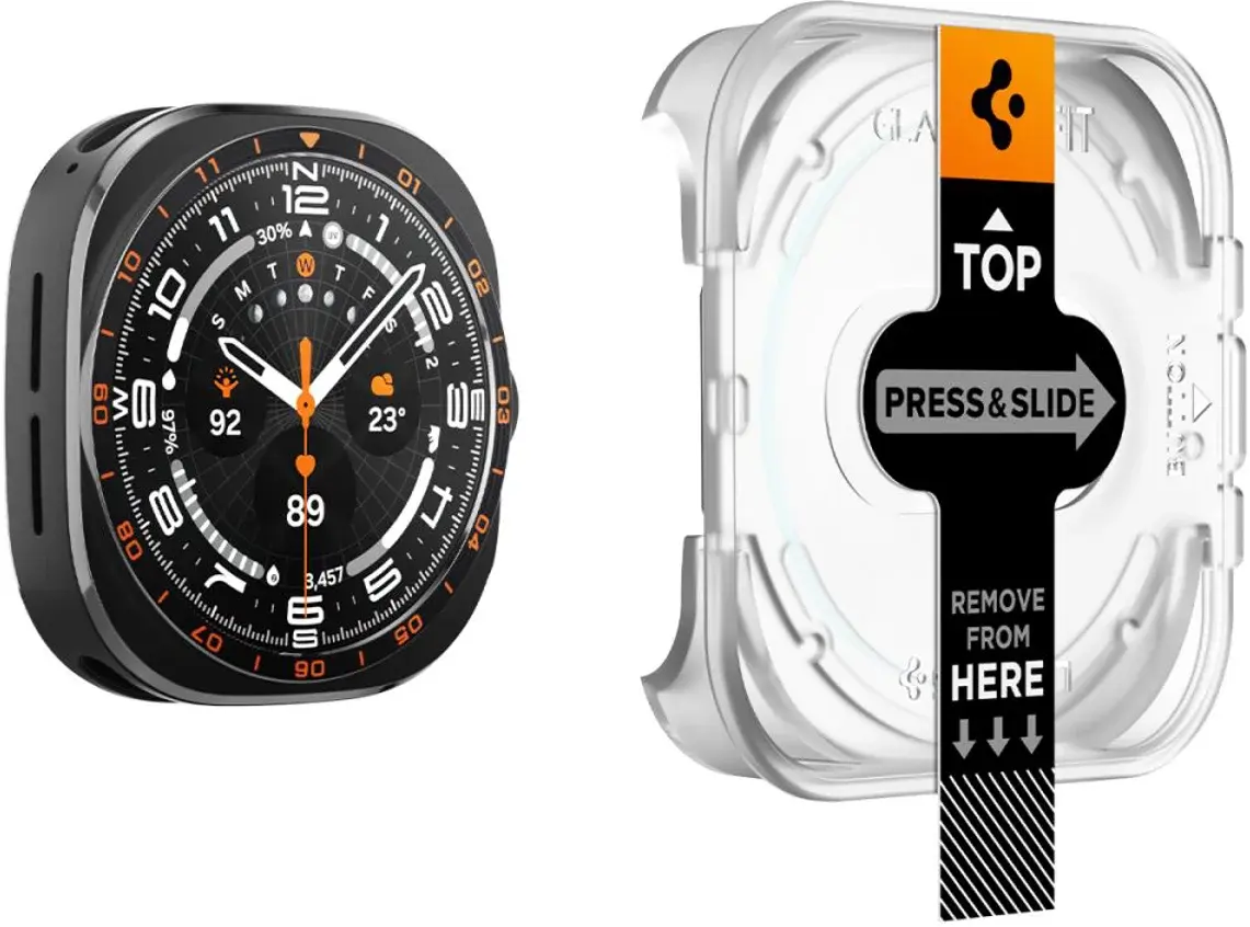 Spigen EZ Fit - Samsung Galaxy Watch Ultra 2 Screen Protector - Glass 2-Pack afbeelding 3