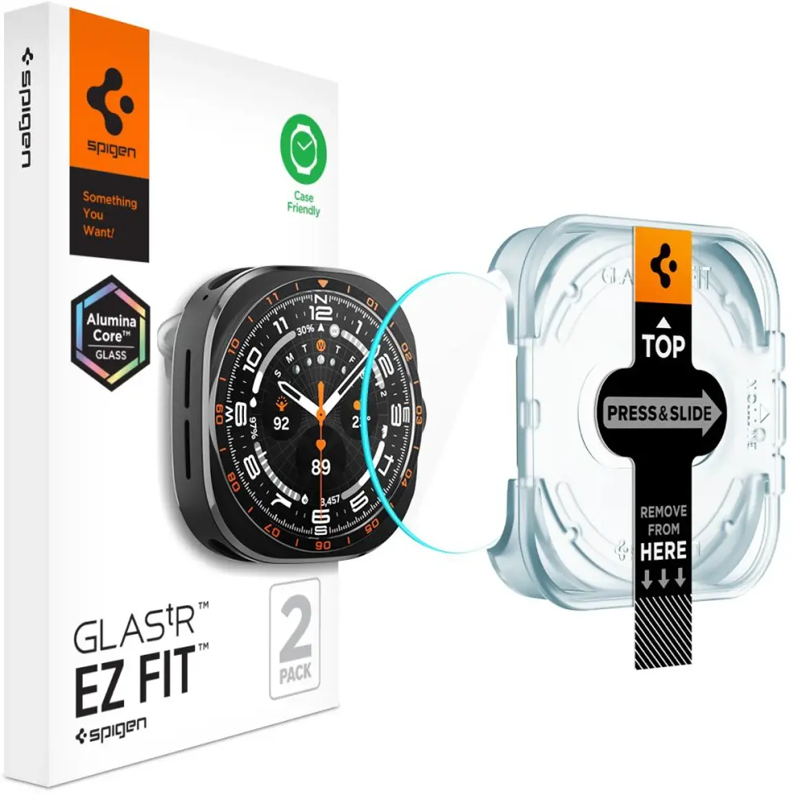 Spigen EZ Fit - Samsung Galaxy Watch Ultra 2 Screen Protector - Glass 2-Pack afbeelding 1