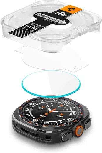 Spigen EZ Fit - Samsung Galaxy Watch Ultra 2 Screen Protector - Glass 2-Pack afbeelding 5