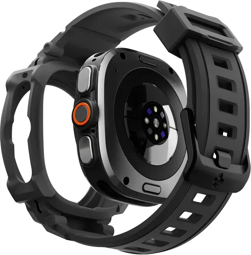 Spigen Rugged Armor Pro - Samsung Watch Ultra 2 - Hoesje en Bandje - Zwart afbeelding 10