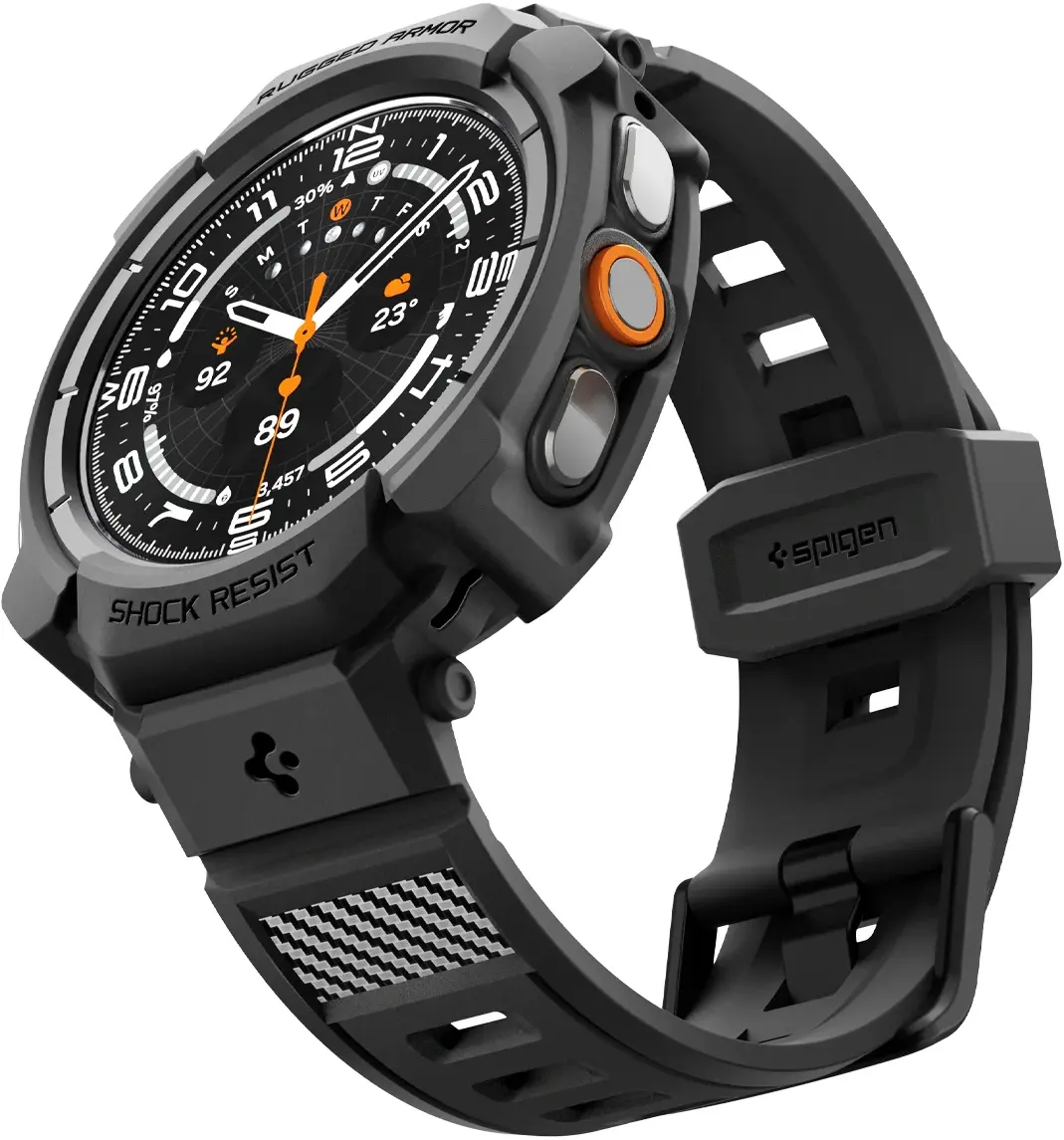 Spigen Rugged Armor Pro - Samsung Watch Ultra 2 - Hoesje en Bandje - Zwart afbeelding 16