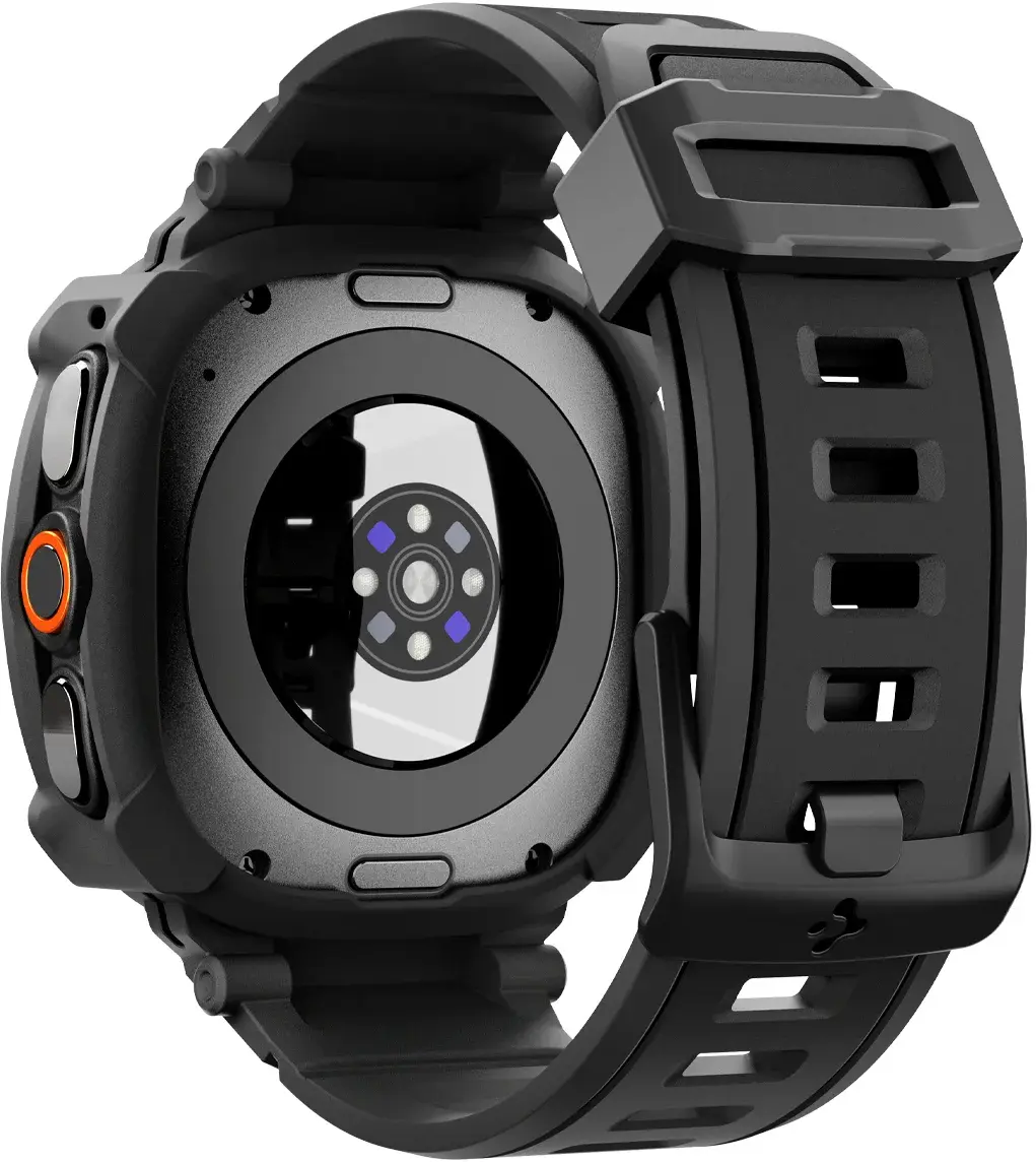 Spigen Rugged Armor Pro - Samsung Watch Ultra 2 - Hoesje en Bandje - Zwart afbeelding 12