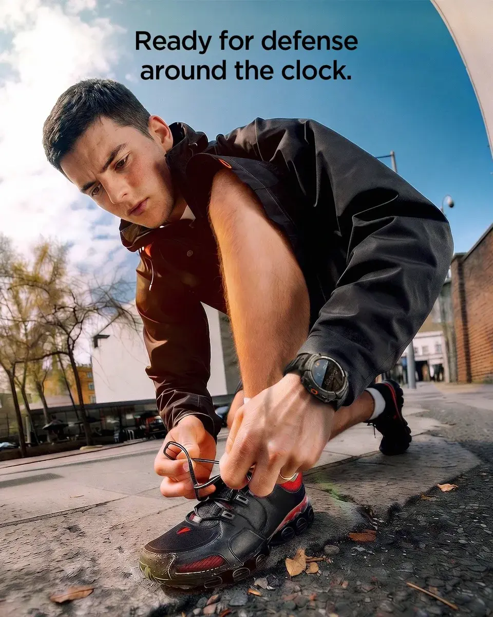 Spigen Rugged Armor Pro - Samsung Watch Ultra 2 - Hoesje en Bandje - Zwart afbeelding 4