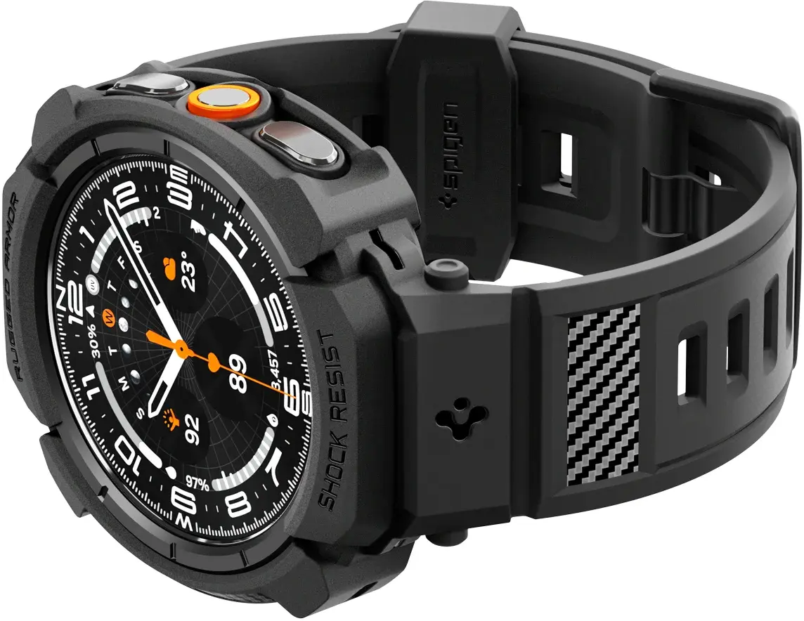 Spigen Rugged Armor Pro - Samsung Watch Ultra 2 - Hoesje en Bandje - Zwart afbeelding 17