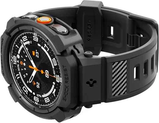 Spigen Rugged Armor Pro - Samsung Watch Ultra 2 - Hoesje en Bandje - Zwart afbeelding 17