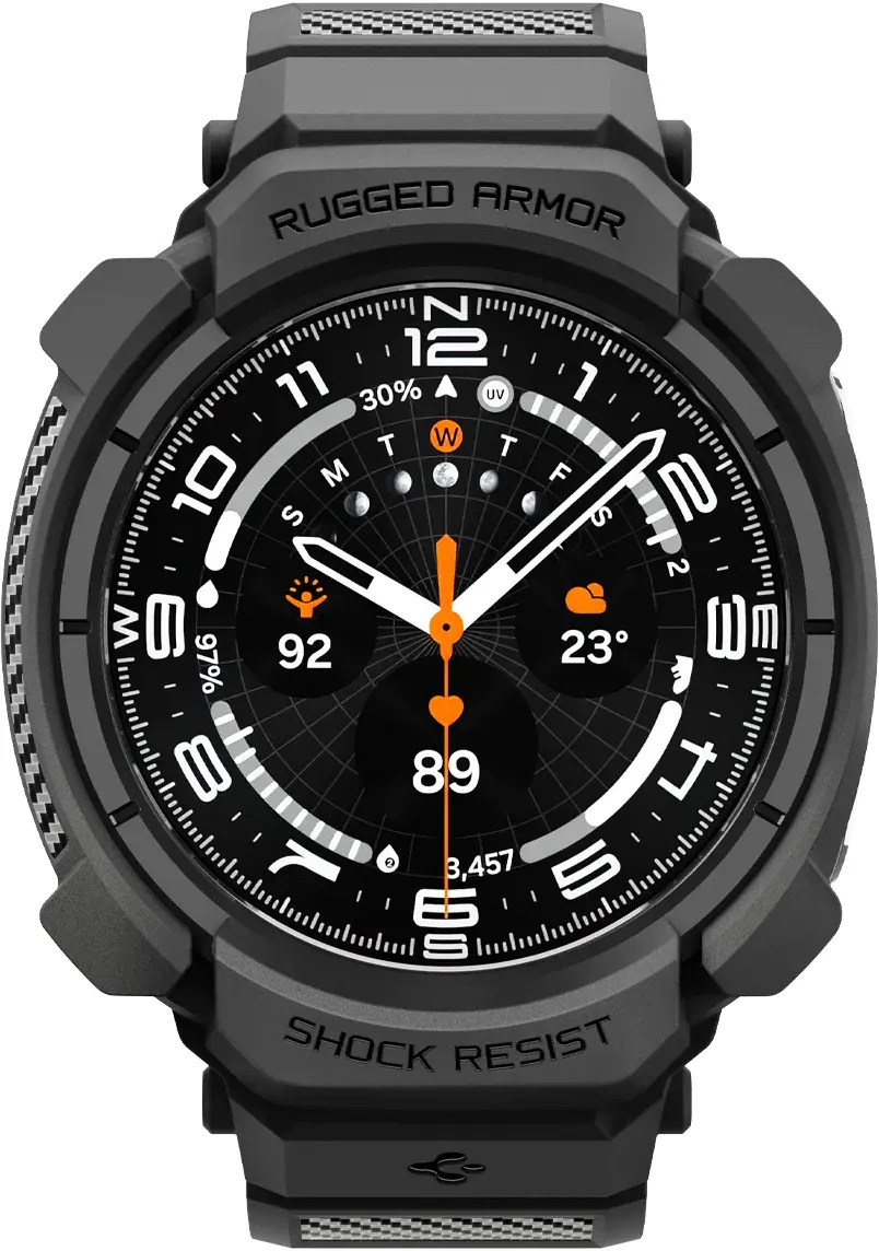 Spigen Rugged Armor Pro - Samsung Watch Ultra 2 - Hoesje en Bandje - Zwart afbeelding 11