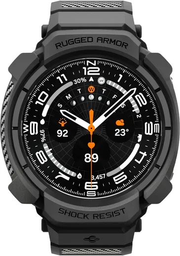 Spigen Rugged Armor Pro - Samsung Watch Ultra 2 - Hoesje en Bandje - Zwart afbeelding 11
