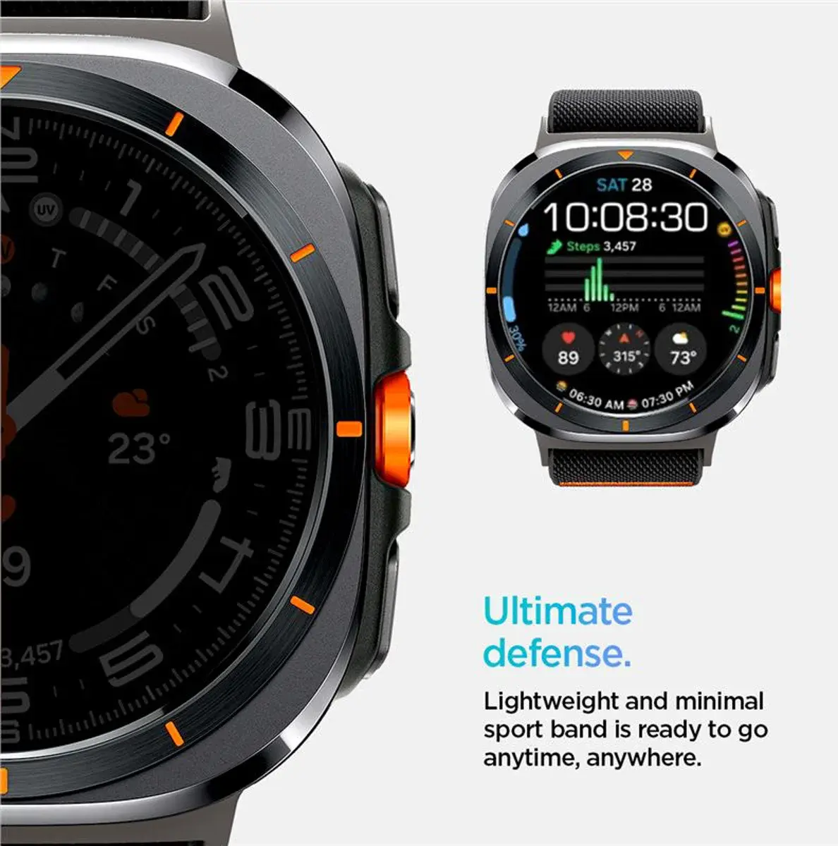 Spigen Lite Fit - Samsung Galaxy Watch Ultra 2 / 1 Bandje - Zwart afbeelding 3