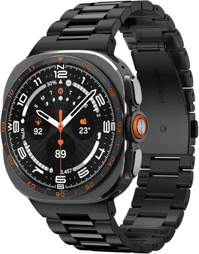 Spigen Modern Fit 316L Samsung Galaxy Watch Ultra 2 / 1 Bandje - RVS - Zwart afbeelding 1