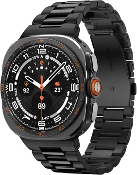 Spigen Modern Fit 316L Samsung Galaxy Watch Ultra 2 / 1 Bandje - RVS - Zwart