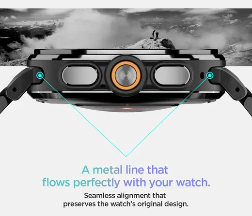 Spigen Modern Fit 316L Samsung Galaxy Watch Ultra 2 / 1 Bandje - RVS - Zwart afbeelding 7