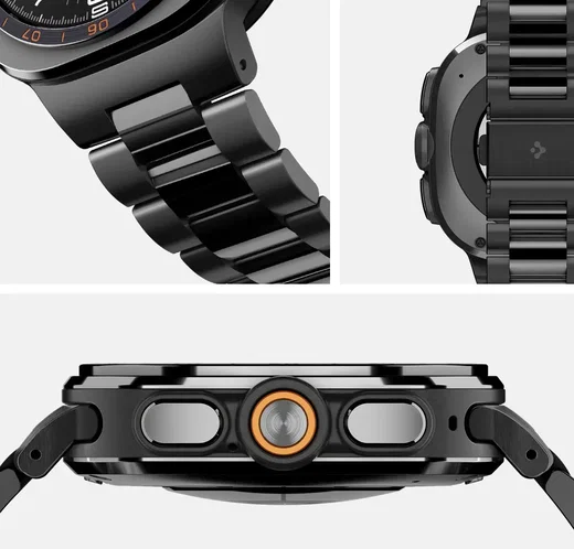 Spigen Modern Fit 316L Samsung Galaxy Watch Ultra 2 / 1 Bandje - RVS - Zwart afbeelding 8