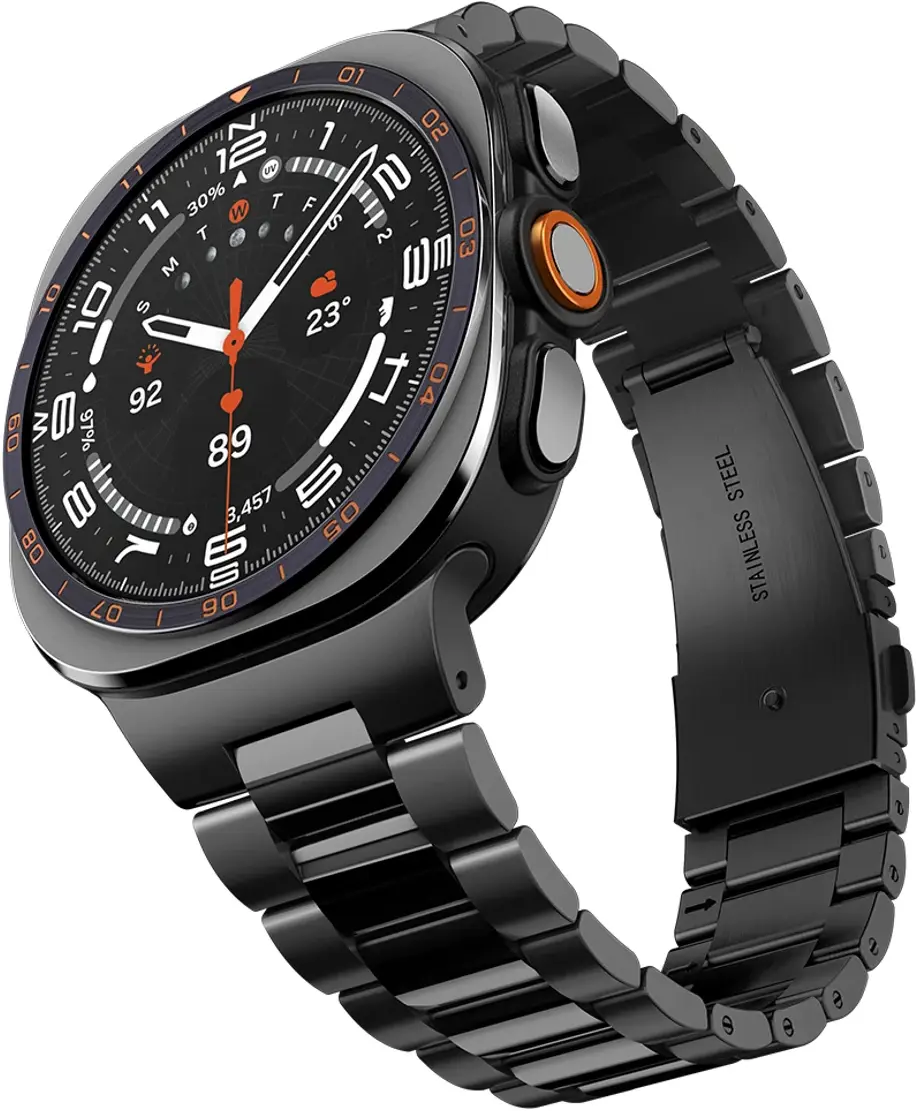 Spigen Modern Fit 316L Samsung Galaxy Watch Ultra 2 / 1 Bandje - RVS - Zwart afbeelding 2