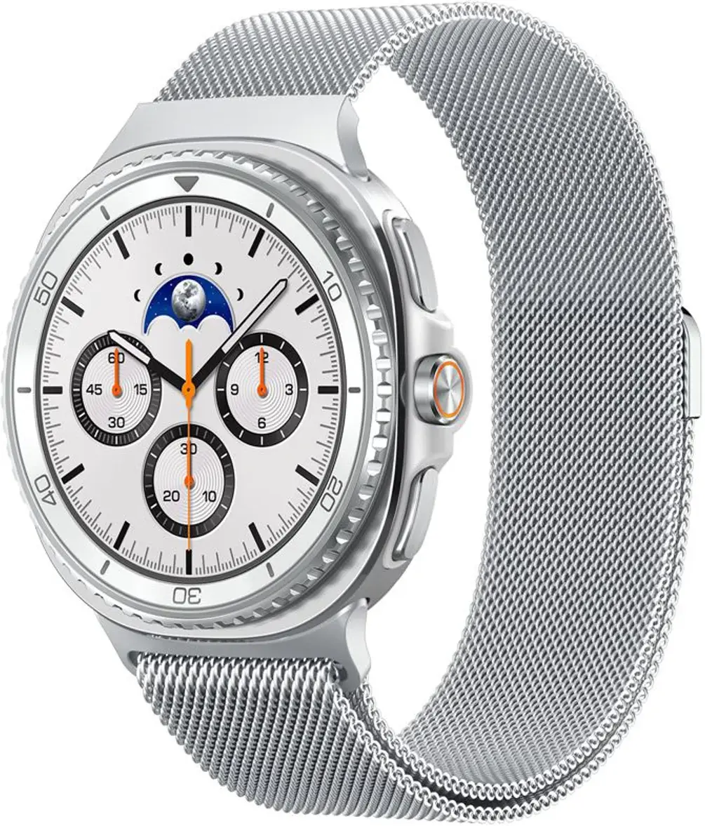 Spigen Metal Fit - Samsung Galaxy Watch 9 / 8 Bandje - 46/44/40MM - RVS - Zilver afbeelding 1