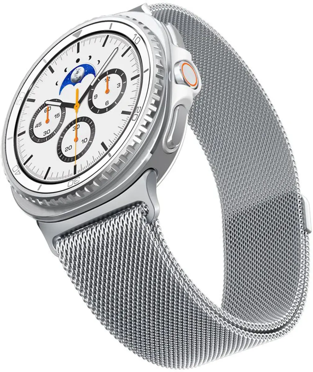 Spigen Metal Fit - Samsung Galaxy Watch 9 / 8 Bandje - 46/44/40MM - RVS - Zilver afbeelding 2