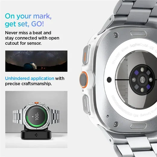 Spigen Modern Fit 316L Samsung Galaxy Watch Ultra Bandje - RVS - Zilver afbeelding 6