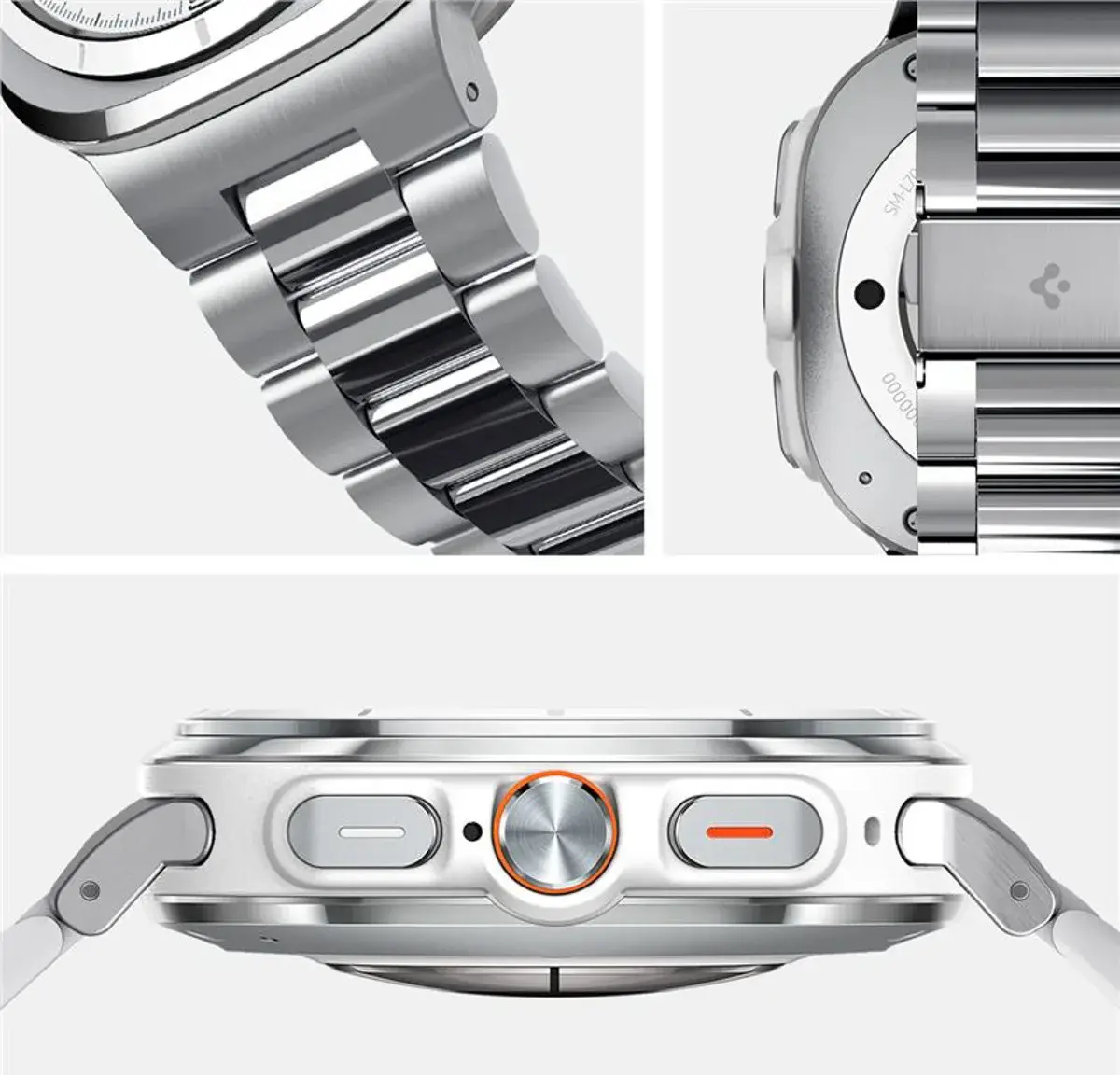 Spigen Modern Fit 316L Samsung Galaxy Watch Ultra Bandje - RVS - Zilver afbeelding 14