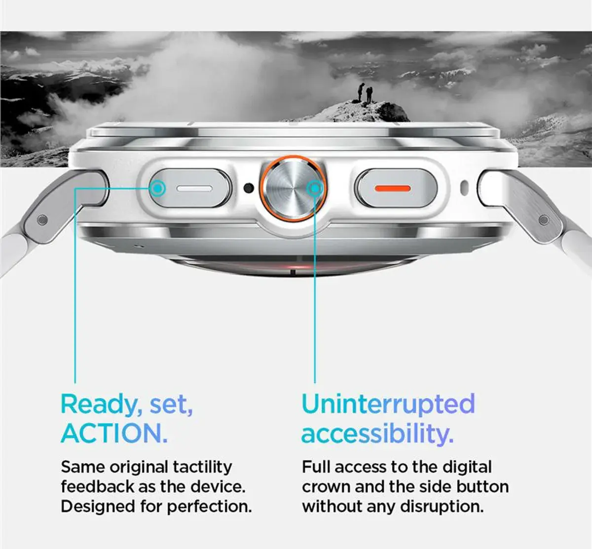 Spigen Modern Fit 316L Samsung Galaxy Watch Ultra Bandje - RVS - Zilver afbeelding 3