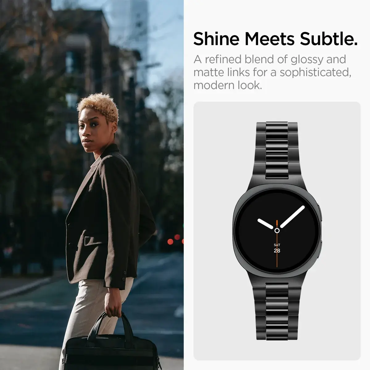 Spigen Modern Fit Samsung Galaxy Watch 9 / 8 Bandje Zwart afbeelding 3