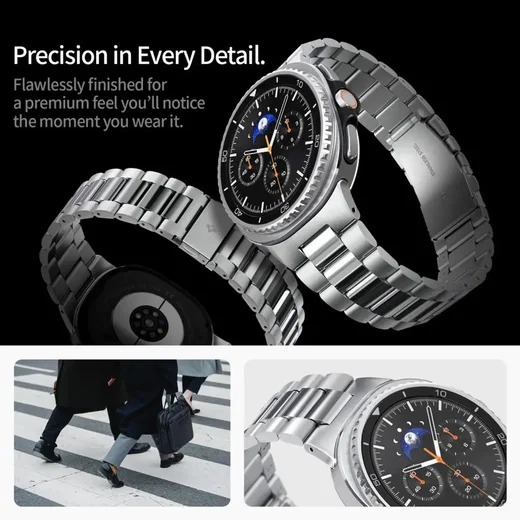 Spigen Modern Fit 316L Galaxy Watch Bandje 9 / 8 - 40/44/46MM - RVS - Zilver afbeelding 4
