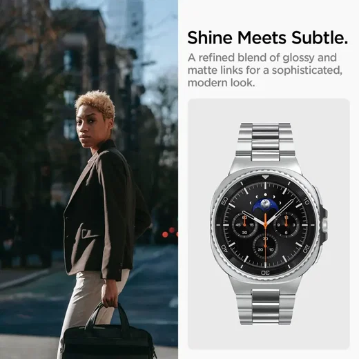 Spigen Modern Fit 316L Galaxy Watch Bandje 9 / 8 - 40/44/46MM - RVS - Zilver afbeelding 3