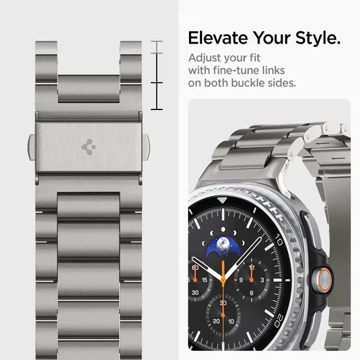 Spigen Modern Fit Samsung Galaxy Watch Bandje 9 / 8 - 40/44/46MM - RVS - Zilver afbeelding 6