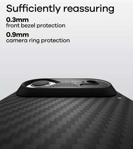 AULUMU Ultra-Slim Apple iPhone Air Hoesje Aramid Fiber MagSafe Zwart afbeelding 3