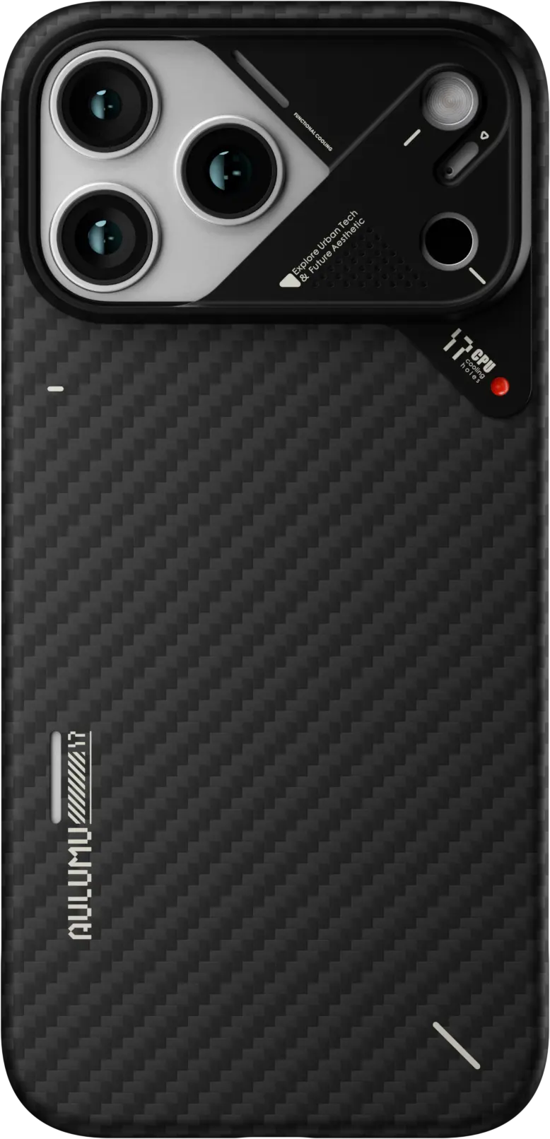 AULUMU Ultra-Slim Apple iPhone 17 Pro Hoesje Aramid Fiber MagSafe Zwart afbeelding 1