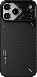 AULUMU Ultra-Slim Apple iPhone 17 Pro Hoesje Aramid Fiber MagSafe Zwart afbeelding