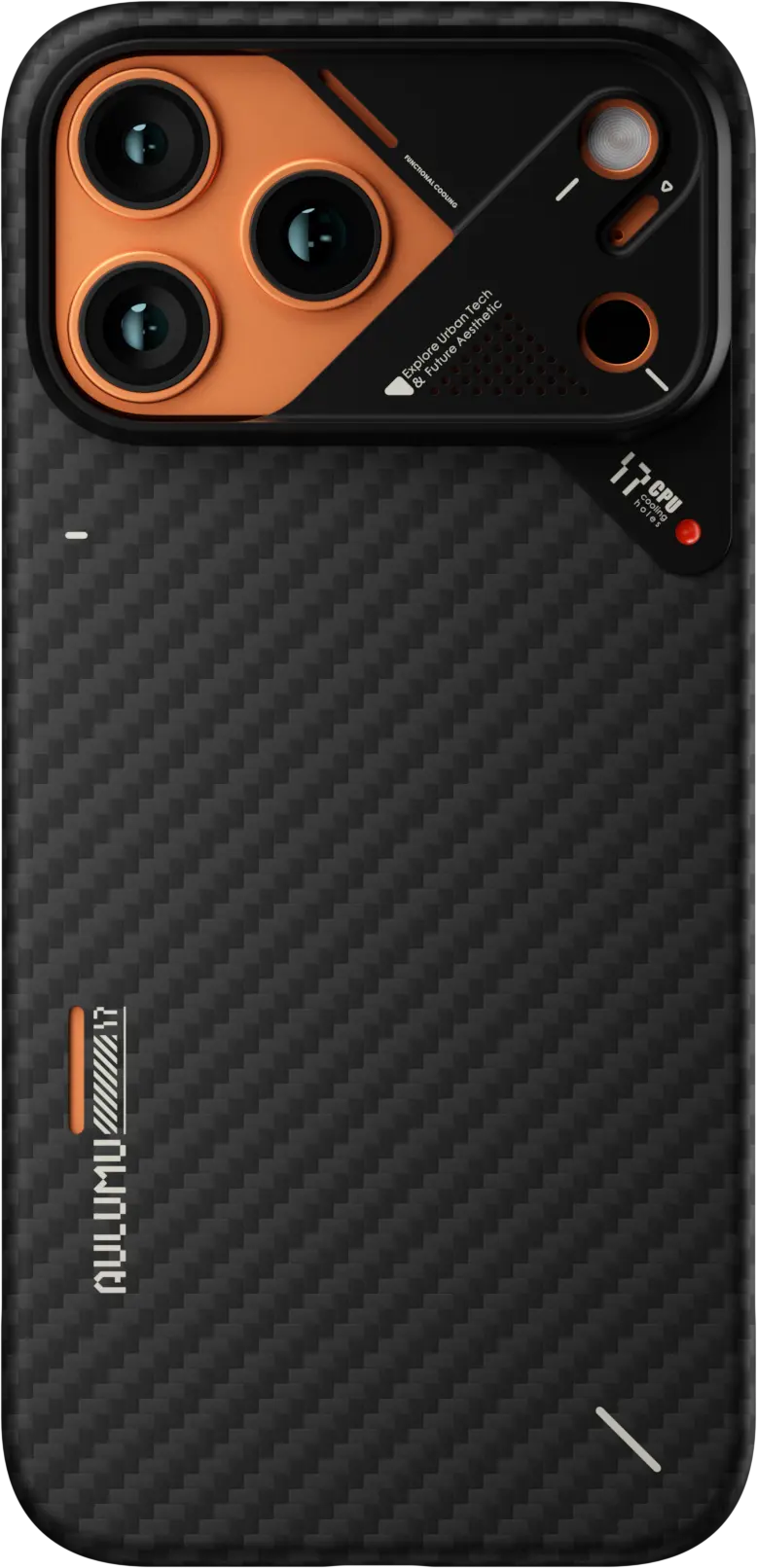 AULUMU Ultra-Slim Apple iPhone 17 Pro Max Hoesje Aramid Fiber MagSafe Zwart afbeelding 2
