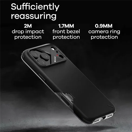 AULUMU Shockproof Apple iPhone 17 Pro Hoesje MagSafe TPU Back Cover Zwart afbeelding 3
