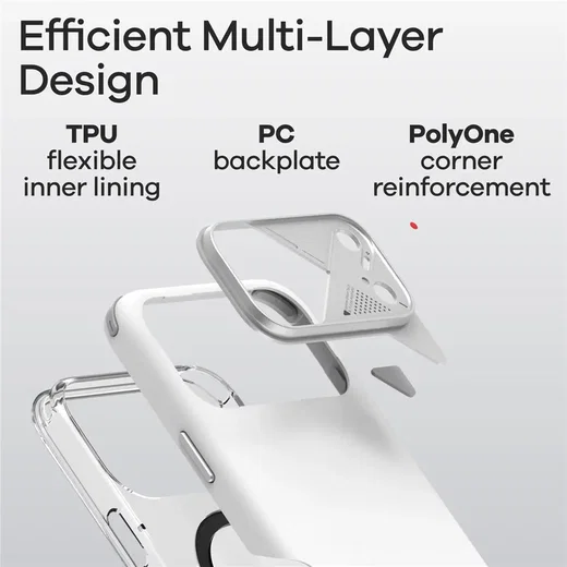 AULUMU Shockproof Apple iPhone 17 Pro Max Hoesje MagSafe TPU Back Cover Wit afbeelding 5